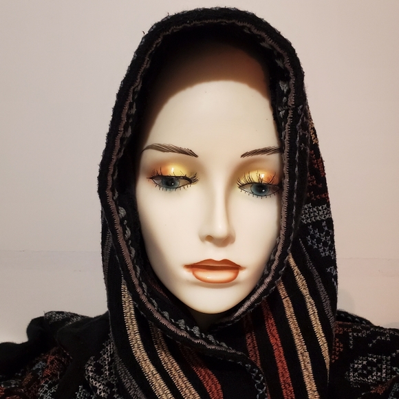 Johnny Was Biya cotton/wool blend black embroidered hooded cardigan sweater. S. - Picture 12 of 14